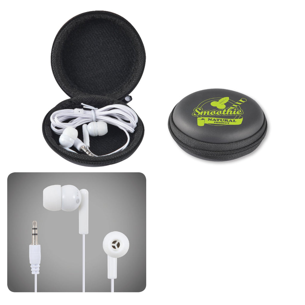 BW6150 Earbud / Headphone Set in Round EVA Zippered Case