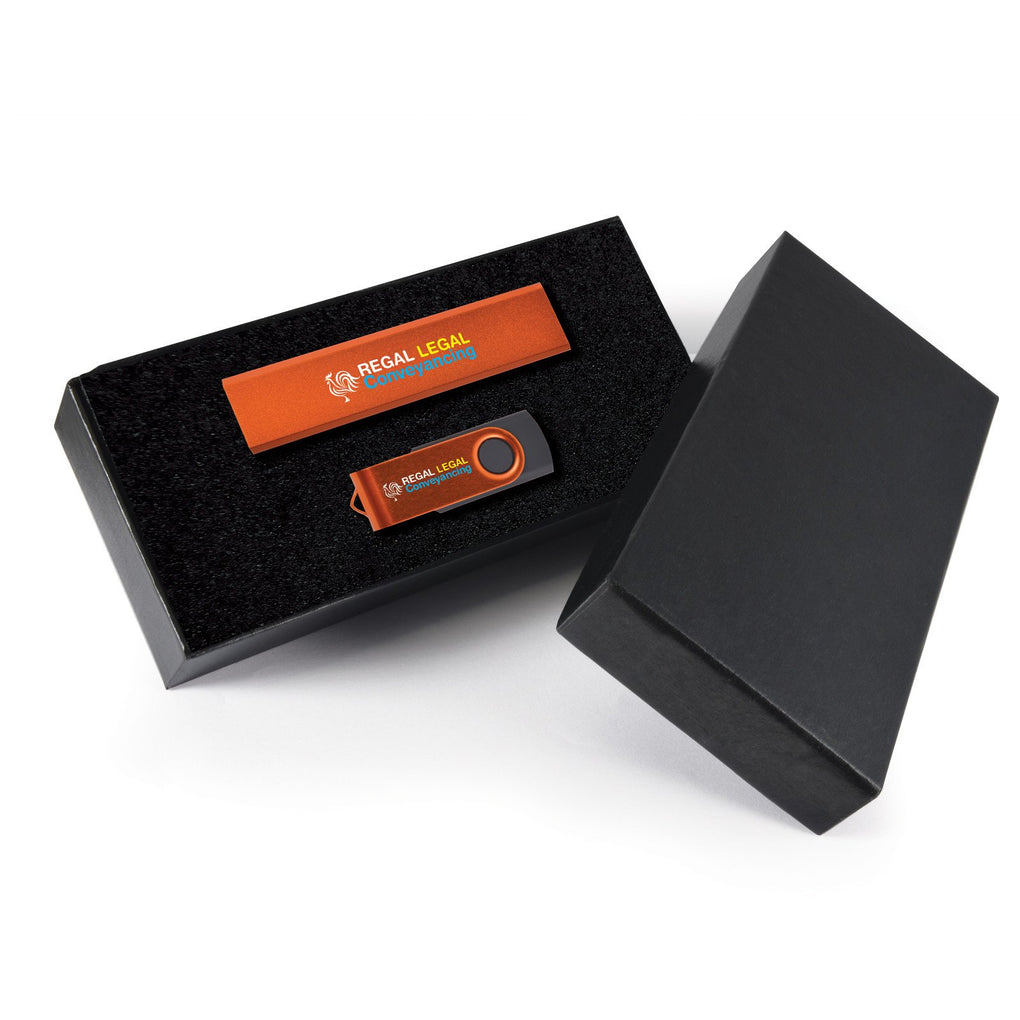 BW8213 Style Gift Set - Velocity Power Bank and Swivel Flash Drive