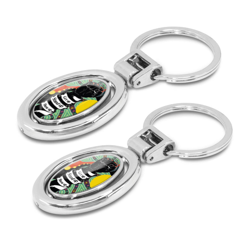 NAIDOC 2022 Corporate Spinning Metal Key Ring Let's Fight Together